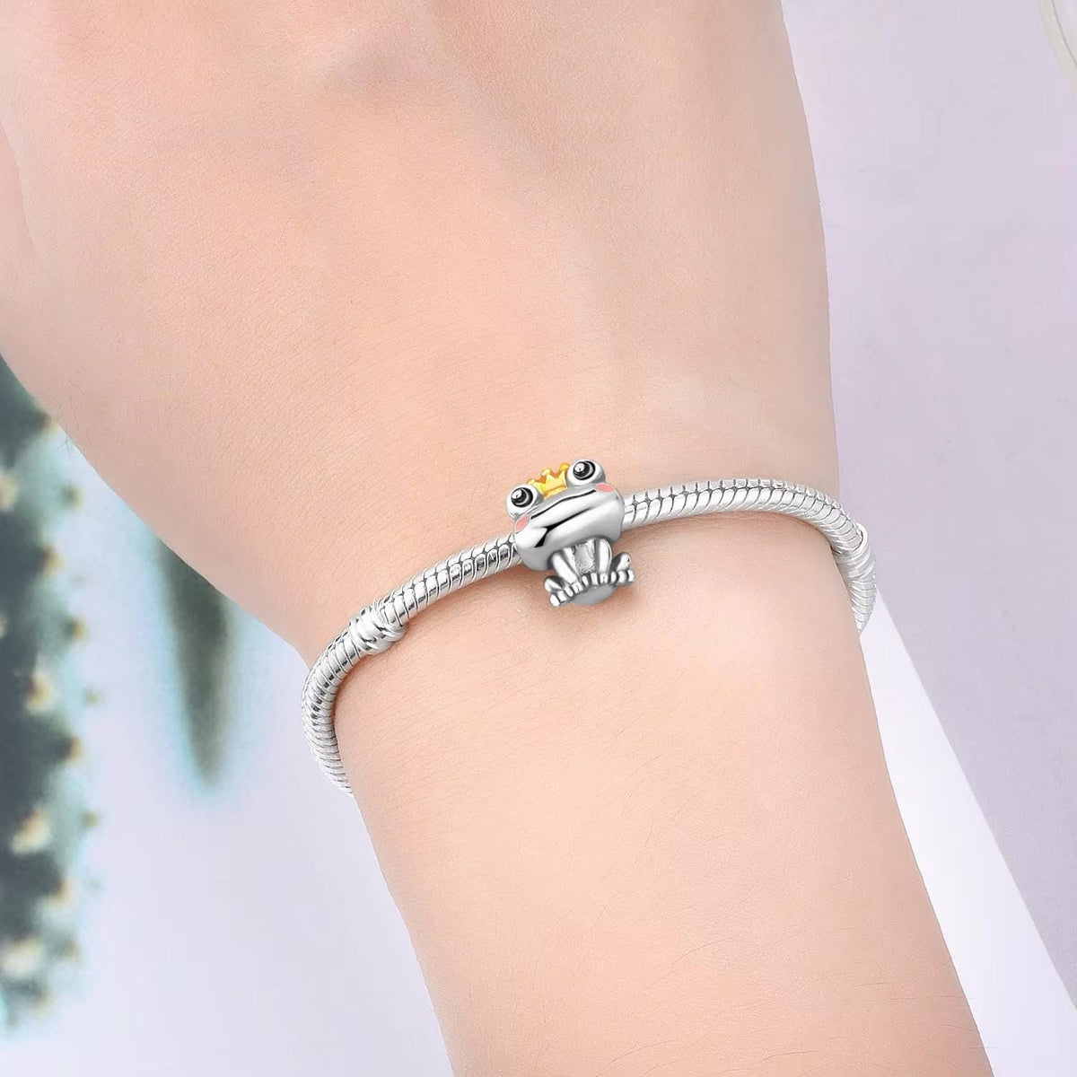 Frog Prince sterling silver charm view 5