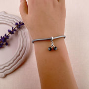 8-Ball Cherry Pandora Charm | Black Billiards Pool Dangle | Rockabilly Retro Style | Good Luck Gift