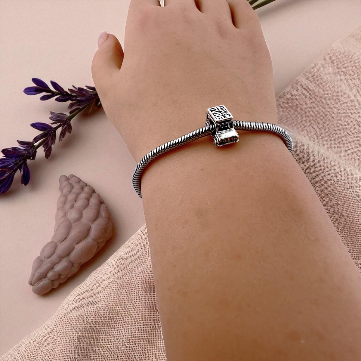Off-road Car sterling silver charm view 5