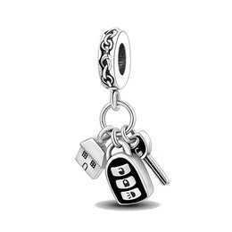 Key House Pandora Charm | New Home | Silver Remote Fob Dangle | First Real Estate Gift