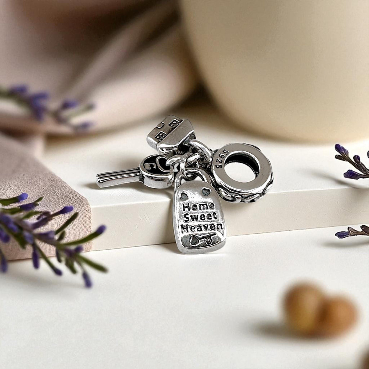 New Home Key Dangle sterling silver charm view 6