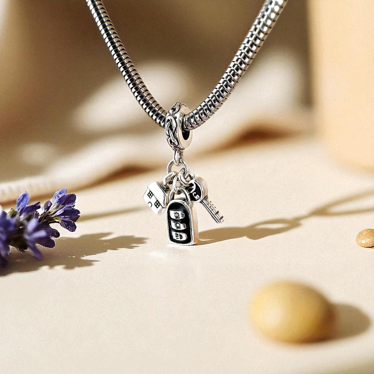 New Home Key Dangle sterling silver charm view 7