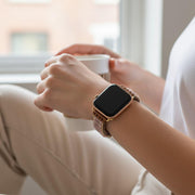 Beige Jade Apple Watch Band: Macrame Boho Bracelet