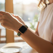 Green Apple Watch Band: Imperial Jasper Bohemian Healing Crystal Gemstone Strap for Nature Lovers