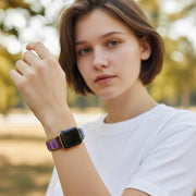 Adjustable Aventurine Apple Watch Band: Handmade Gemstone Strap for Bohemian Wearable Accessories