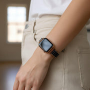 Gothic Apple Watch Band: Black Onyx Handmade Gemstone Bracelet, Boho Protective Jewelry