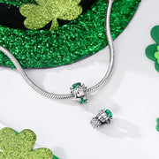 Irish Highland Cow Pandora Charm 925 Silver | St Patricks Day Gift | Shamrock Clover