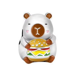 Capybara Burger Pandora Charm | Funny Eating Animal Bead | Silver Rodent Foodie Gift