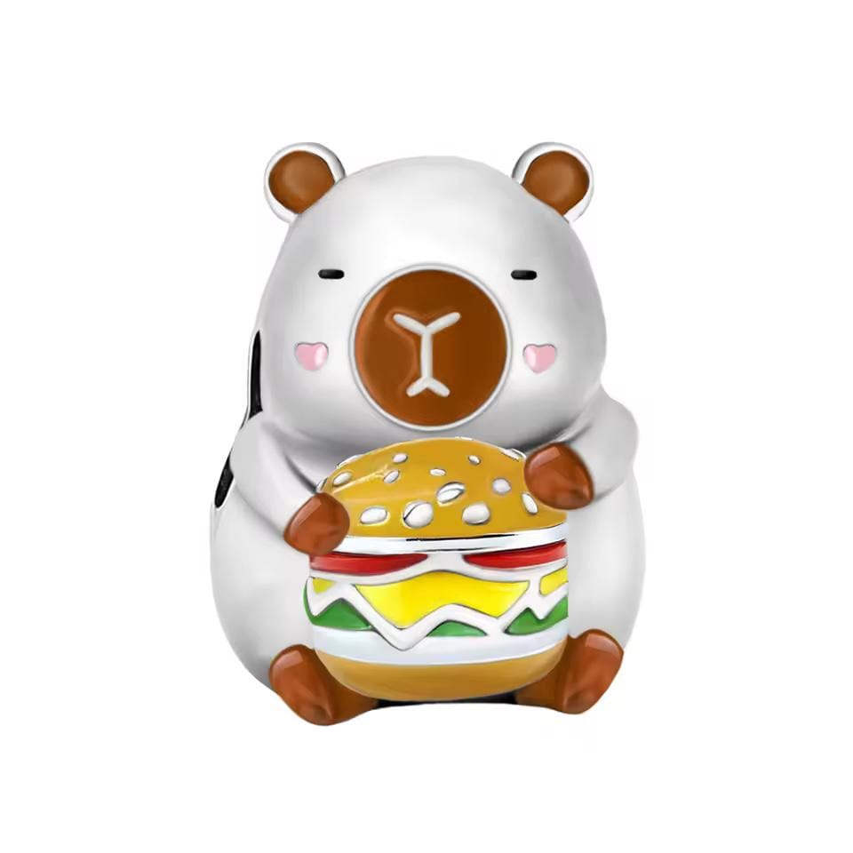 Capybara Burger 925 sterling silver charm