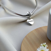 Colombia Bead Fits Pandora Charm Bracelet, Silver Flag Heart Dangle, South American Travel Jewelry