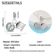 Greece Bead Fits Pandora Charm Bracelet, Silver Temple Lyre Jewelry, Greek Parthenon Travel Gift