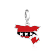 Amsterdam Pandora Charm 925 Silver | Flag XXX Map Jewelry | Netherlands Travel Gift