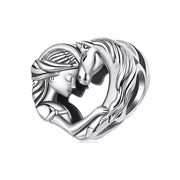 Horse Pandora Charm 925 Silver | Equestrian Jewelry | Girl and Horse Heart