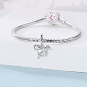 Running Horse Pandora Charm | Silver Stallion Dangle | Equestrian Animal Jewelry | Pony Gift
