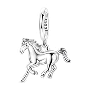Running Horse Pandora Charm | Silver Stallion Dangle | Equestrian Animal Jewelry | Pony Gift
