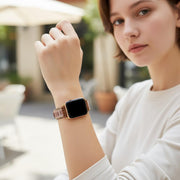 Beige Jade Apple Watch Band: Macrame Boho Bracelet