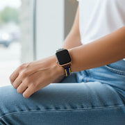 Bohemian Blue Jasper Apple Watch Band - Handmade Gemstone Strap for Women