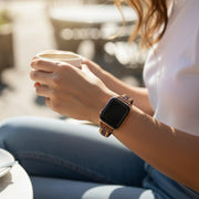 Bohemian Purple Jasper Apple Watch Band: Handmade Gemstone Strap for Women