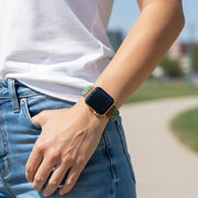 Green Apple Watch Band: Imperial Jasper Bohemian Healing Crystal Gemstone Strap for Nature Lovers