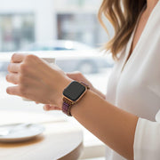 Bohemian Purple Jasper Apple Watch Band: Handmade Gemstone Strap, Adjustable Bracelet Jewelry for Women