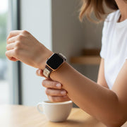 Handcrafted White Jasper Apple Watch Strap: Adjustable Gemstone Band for Bohemian Style