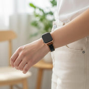 Gothic Apple Watch Band: Black Onyx Handmade Gemstone Bracelet, Boho Protective Jewelry