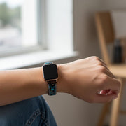 Handcrafted Blue Imperial Jasper Apple Watch Band - Bohemian Gemstone Strap for Women