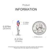 USA Pandora Charm 925 Silver | Statue of Liberty Flag Jewelry | New York Travel Gift