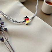 Germany Pandora Charm 925 Silver | German Map Flag Jewelry | Europe Travel Souvenir Gift