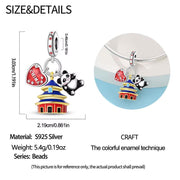 China Pandora Charm 925 Silver | Panda Temple Jewelry | Beijing Travel Gift