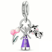 Holland Pandora Charm 925 Silver | Windmill Cow Tulip Jewelry | Netherlands Travel Gift