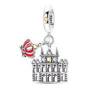 Madrid Pandora Charm 925 Silver | Spanish Fan Royal Palace Jewelry | Spain Travel Gift