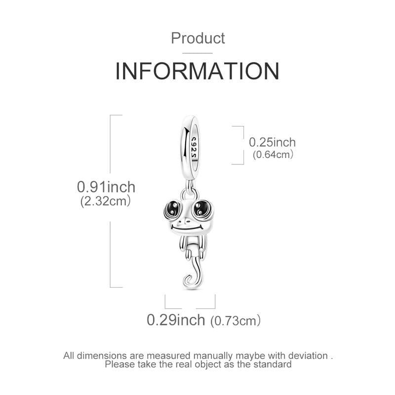 Chameleon sterling silver charm view 6