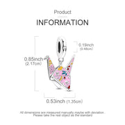 Japan Pandora Charm | Pink Origami Crane Paper Bird Pendant | 925 Sterling Silver Peace Symbol