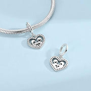 Family Pandora Charm | 925 Sterling Silver Heart Mom Dad & 2 Kids | Family Love Jewelry