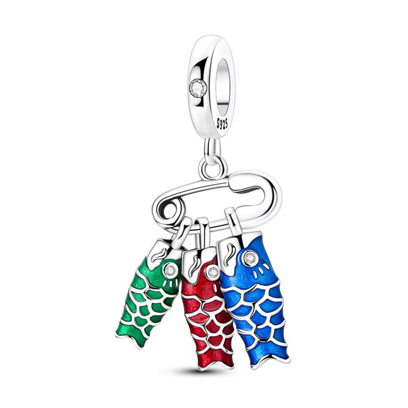 Japanese Koinobori Carp Streamer 925 sterling silver charm