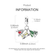 Camping Pandora Charm | Camper Van, Bonfire & Trees | 925 Sterling Silver | Nature Lover Gift