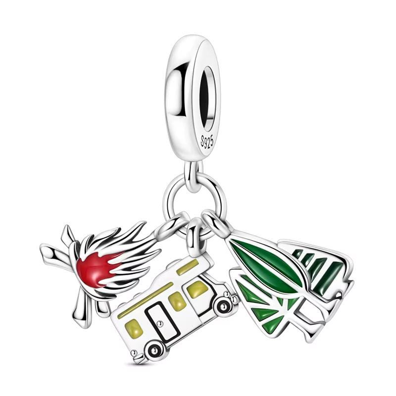 Camping 925 sterling silver charm