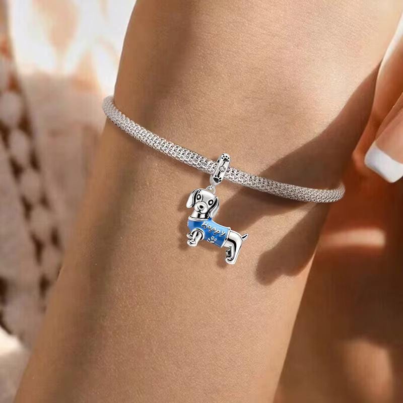 Dachshund sterling silver charm view 5
