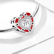 Las Vegas Pandora Charm | Red Casino Heart Bead | Lucky Poker Chip | 925 Sterling Silver