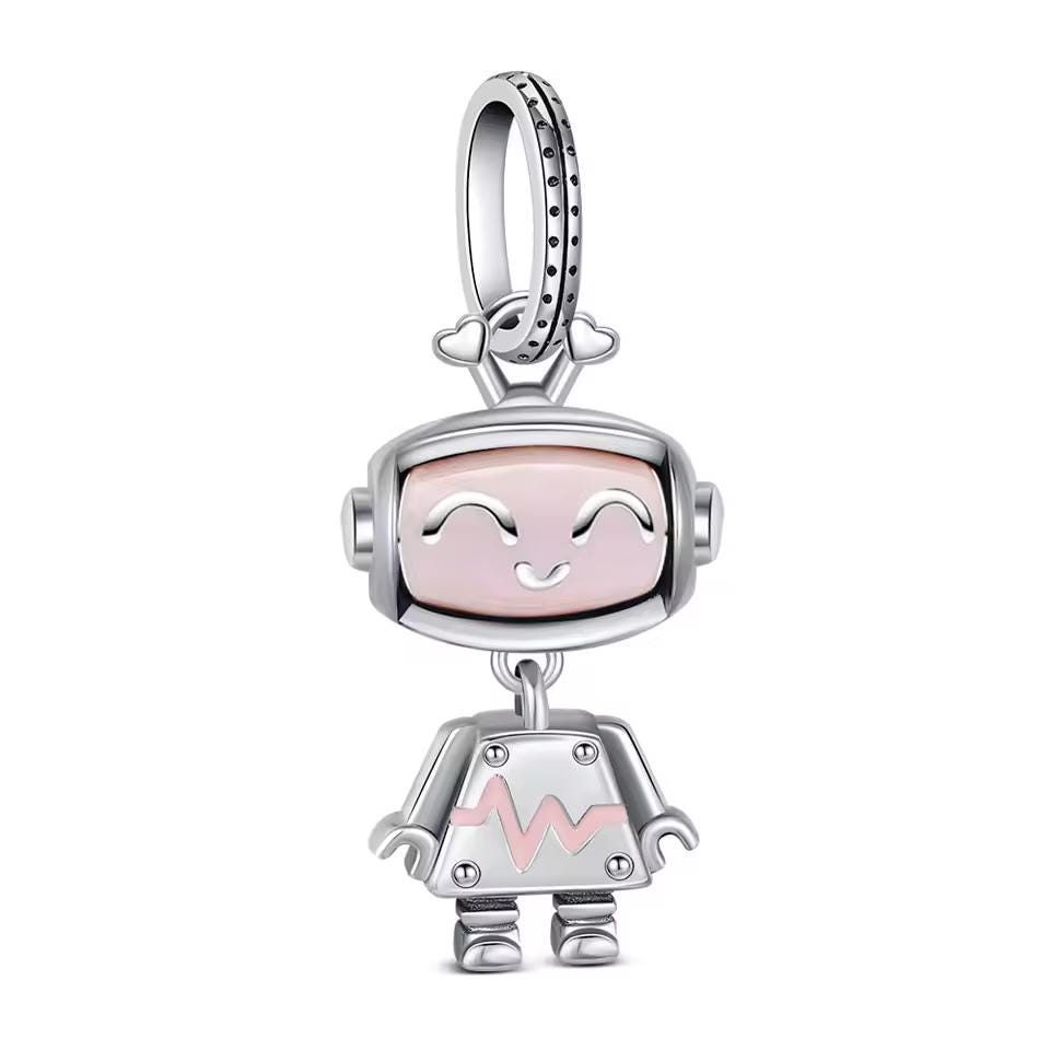 Robot Girl 925 sterling silver charm