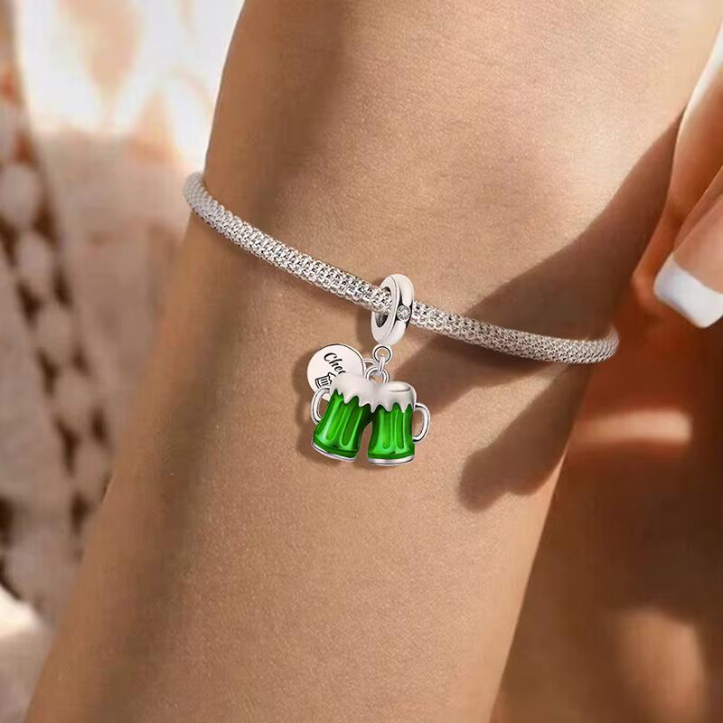 Green Beer Mugs sterling silver charm view 5
