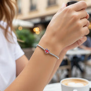 British Pandora Charm | Union Jack Flag Bead | 925 Sterling Silver UK London Travel Gift