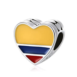 Colombia Pandora Charm | Colombian Flag Bead | 925 Sterling Silver South America Bogota Travel Gift
