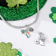 Ireland Pandora Charm | St Patrick's Day | Shamrock Celtic Cross | Irish Flag Map | Silver Dangle