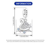 Swan Pandora Charm | Elegant Silver Dangle | Crystal Bird | Blue Stars | Animal Lover Gift