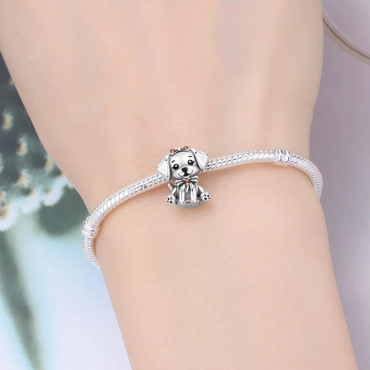 Dog Puppy sterling silver charm view 5