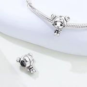 Karate Girl Bead Fits Pandora Charm Bracelet, Silver Martial Arts Judo Black Belt Gift