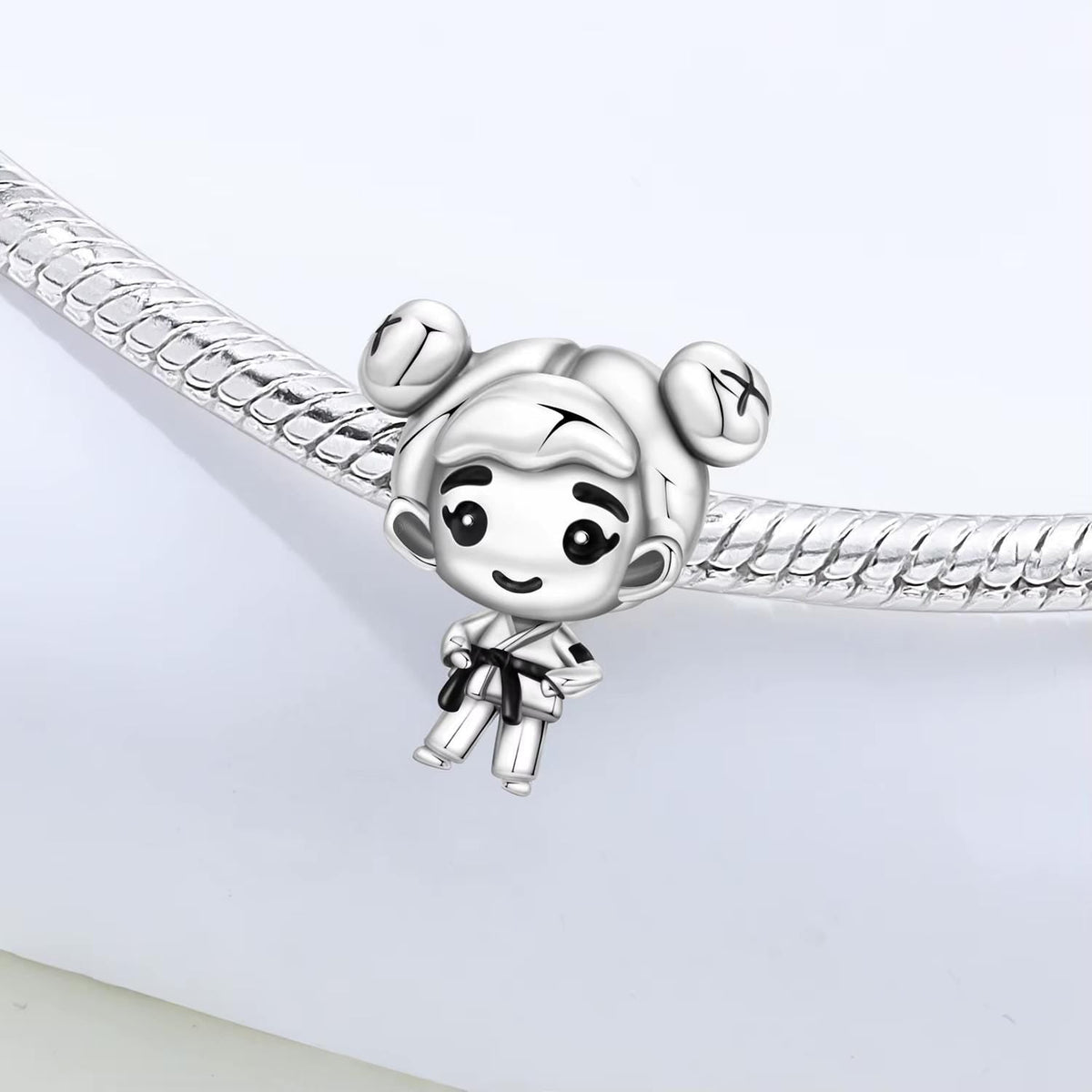 Karate Girl sterling silver charm view 7