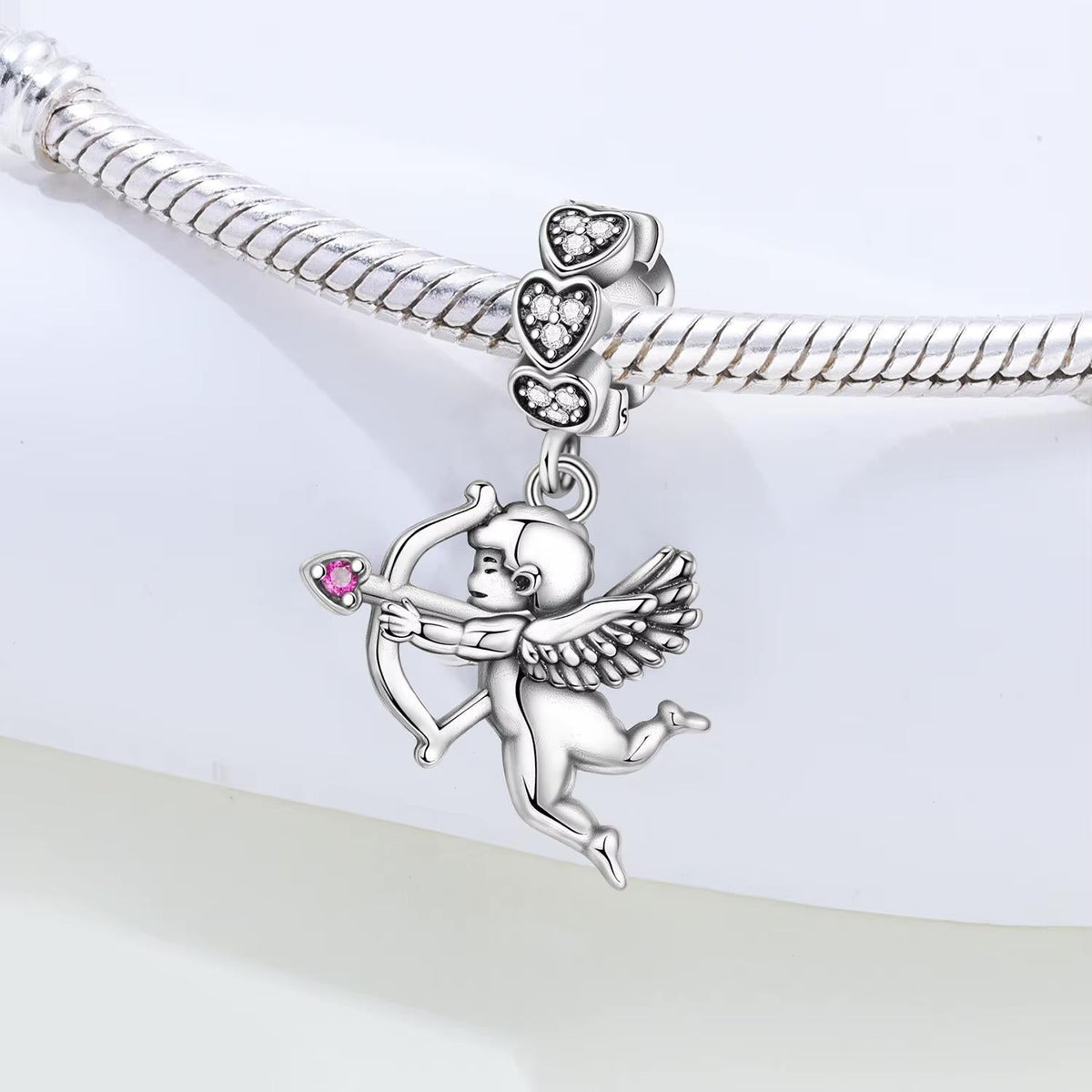 Cupid Bow & Arrow sterling silver charm view 7